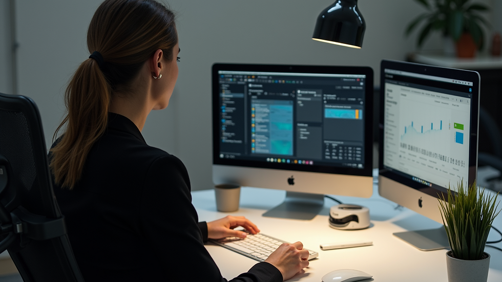 High angle view of a person using Meta Business Suite