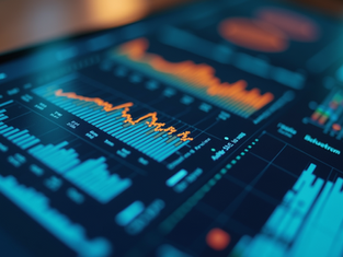 Eye-level view of a digital marketing analytics dashboard