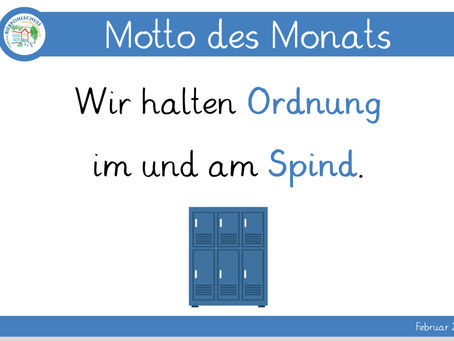 Motto des Monats „Wir halten Ordnung im und am Spind“