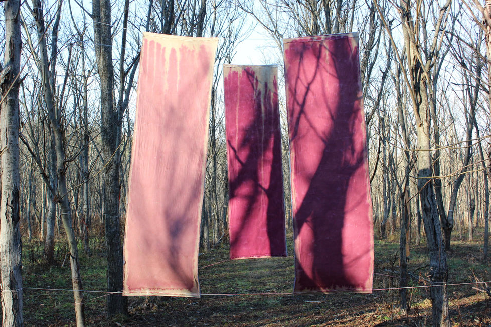 Title: Choked Out
Materials: Cotton, Hand Made Ink, Acetate, Thread
Year: 2025