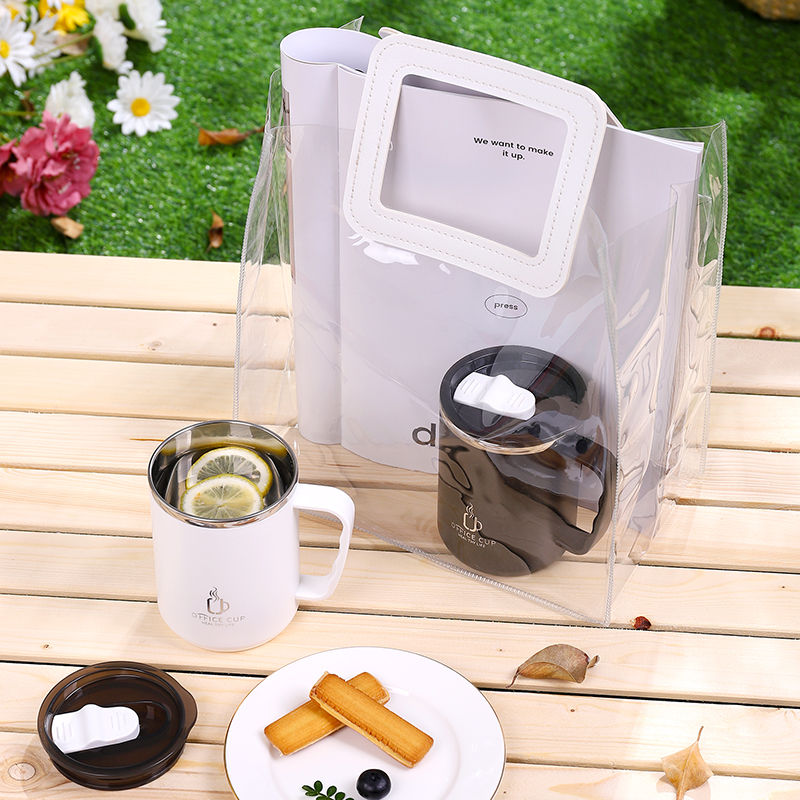 Thumbnail: 500ml/17oz 304 Stainless Steel Water Bottle Double Layers Coffee Mug Milk Cup Wi