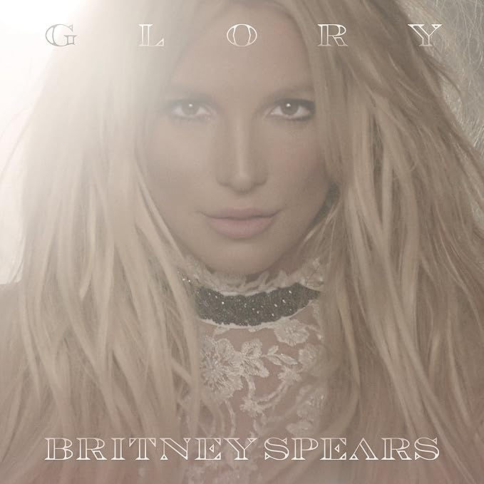 Britney Spears - Glory album cover featuring a backlit, head and shoulders close-up of the artist.