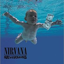 Nirvana Nevermind album cover: baby swimming for dollar