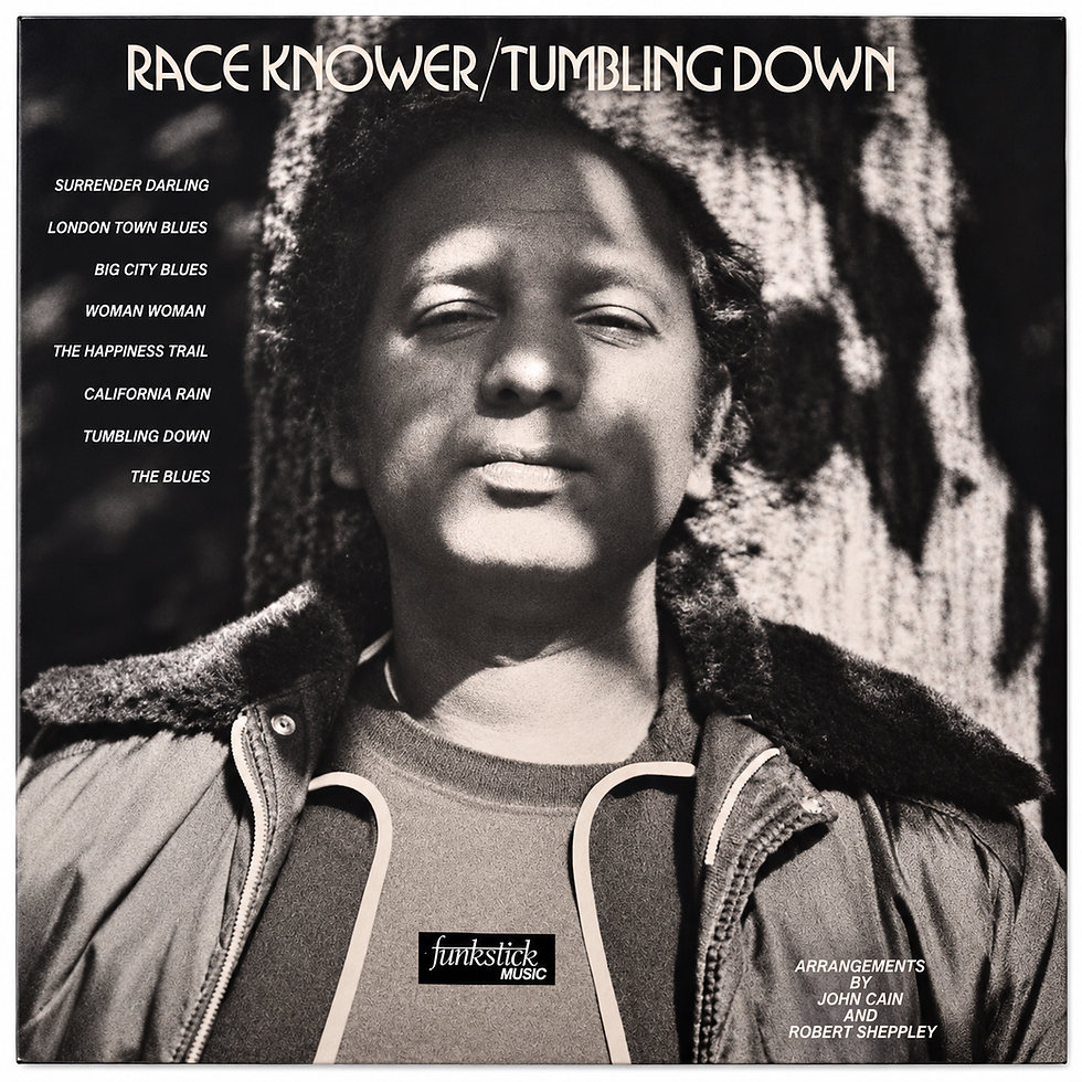 The front album cover of Race Knower's Tumbling Down LP