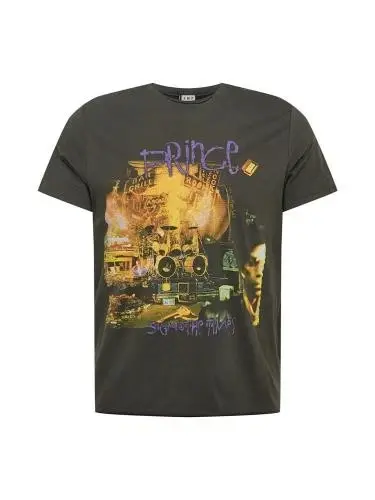 Front view of Prince – Sign O’ The Times Amplified Vintage Charcoal T-Shirt