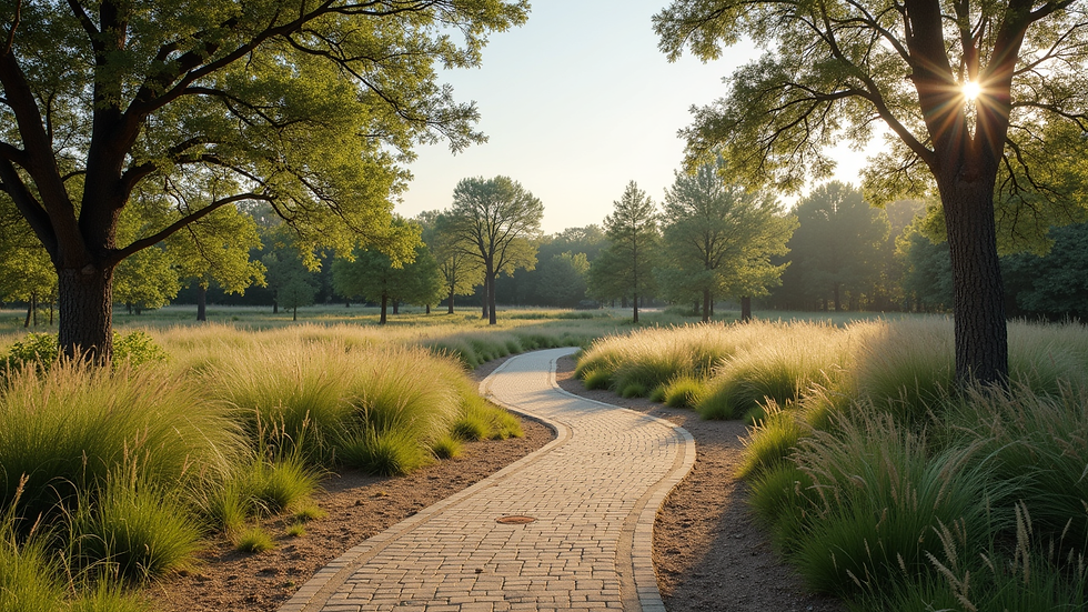 Wide angle view of a natural park with walking trails in Golden Gate Estates