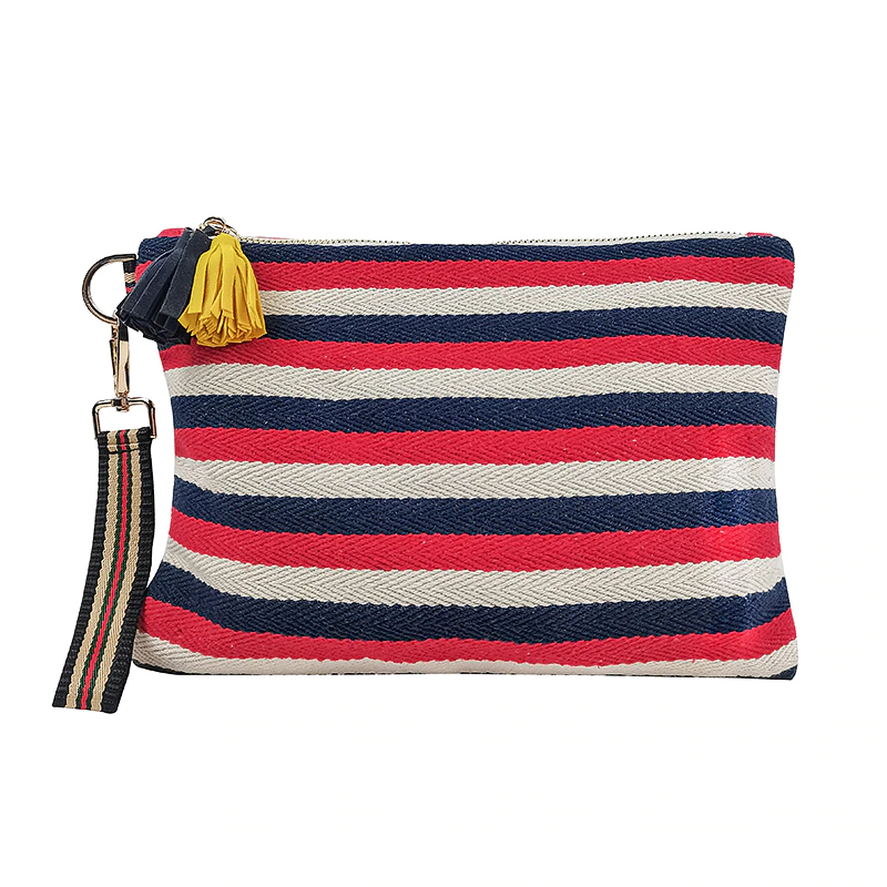 Thumbnail: Striped Makeup Case w/ Tassel