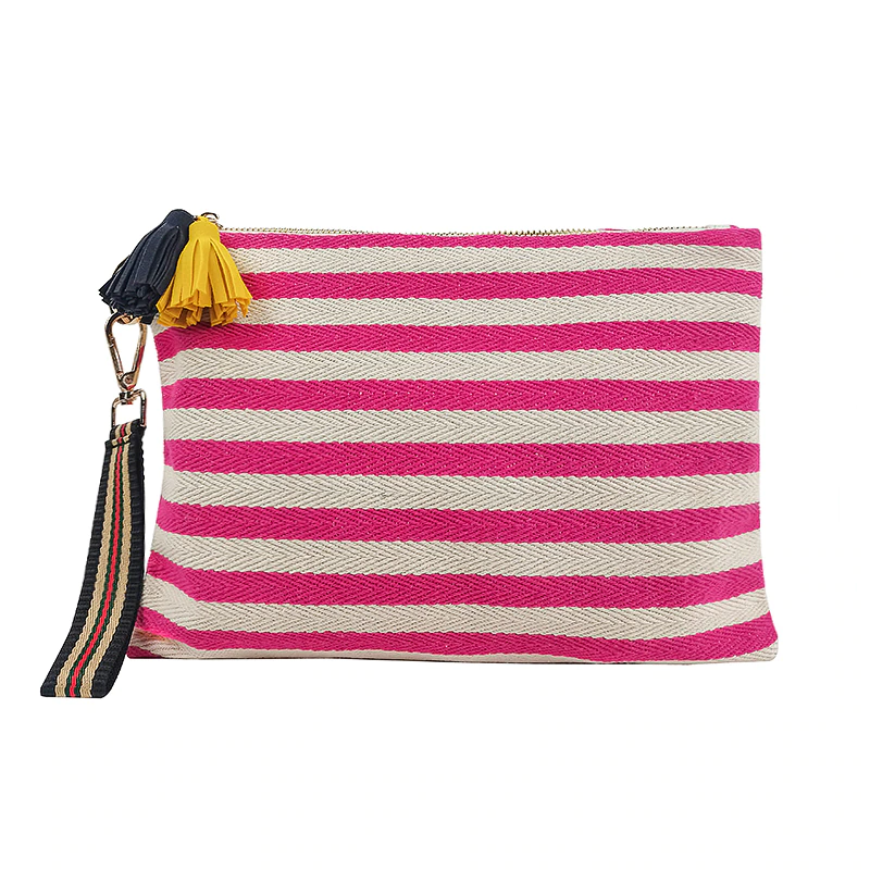 Thumbnail: Striped Makeup Case w/ Tassel