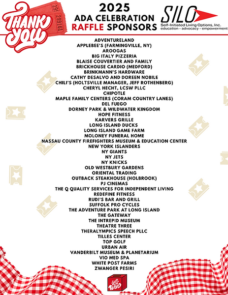 THANK YOU 2025 raffle sponsors