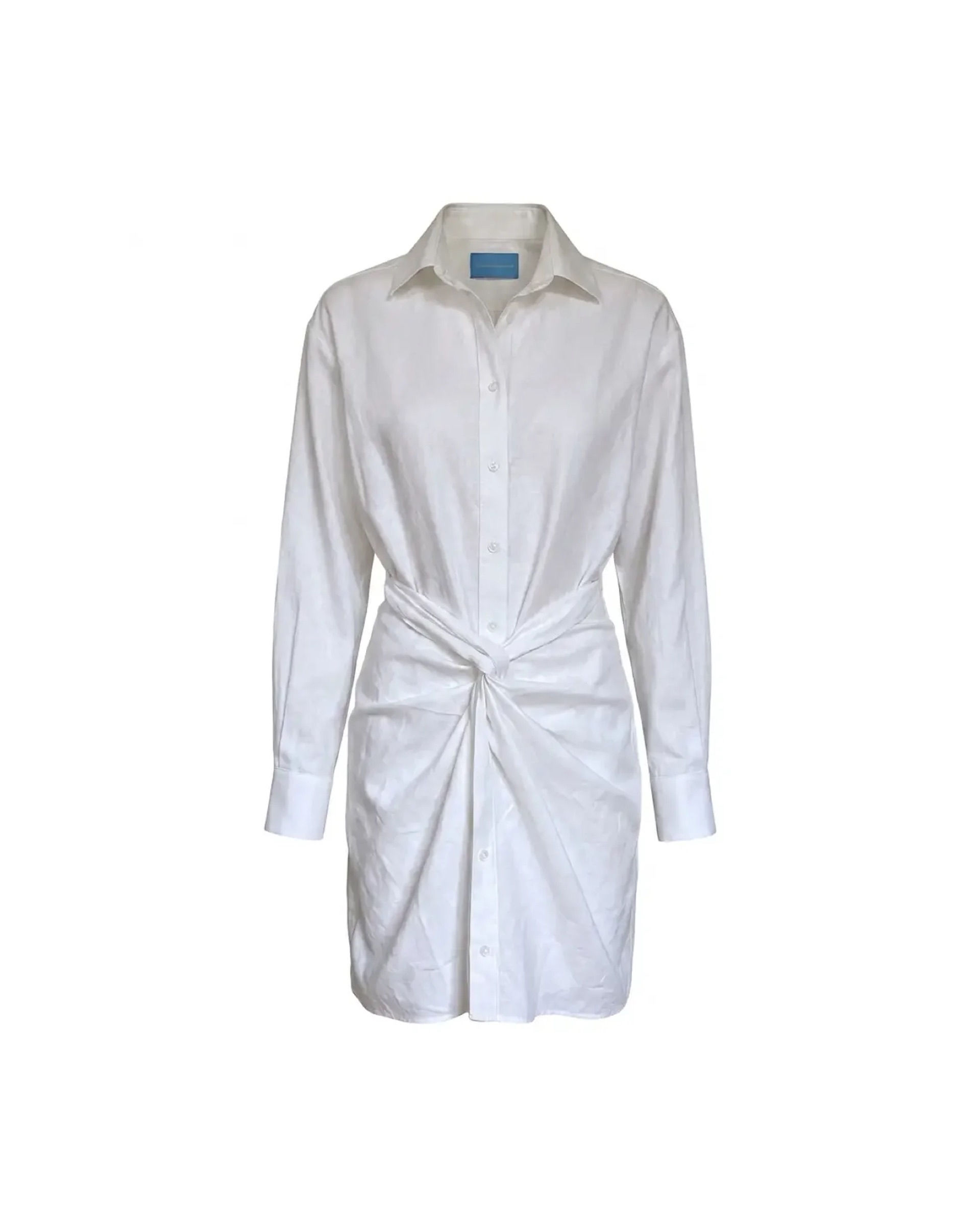 Ivory linen flip-up dress