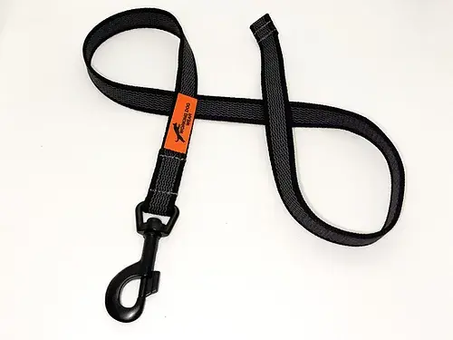 Gummierte Hundeleine Alpha in schwarz