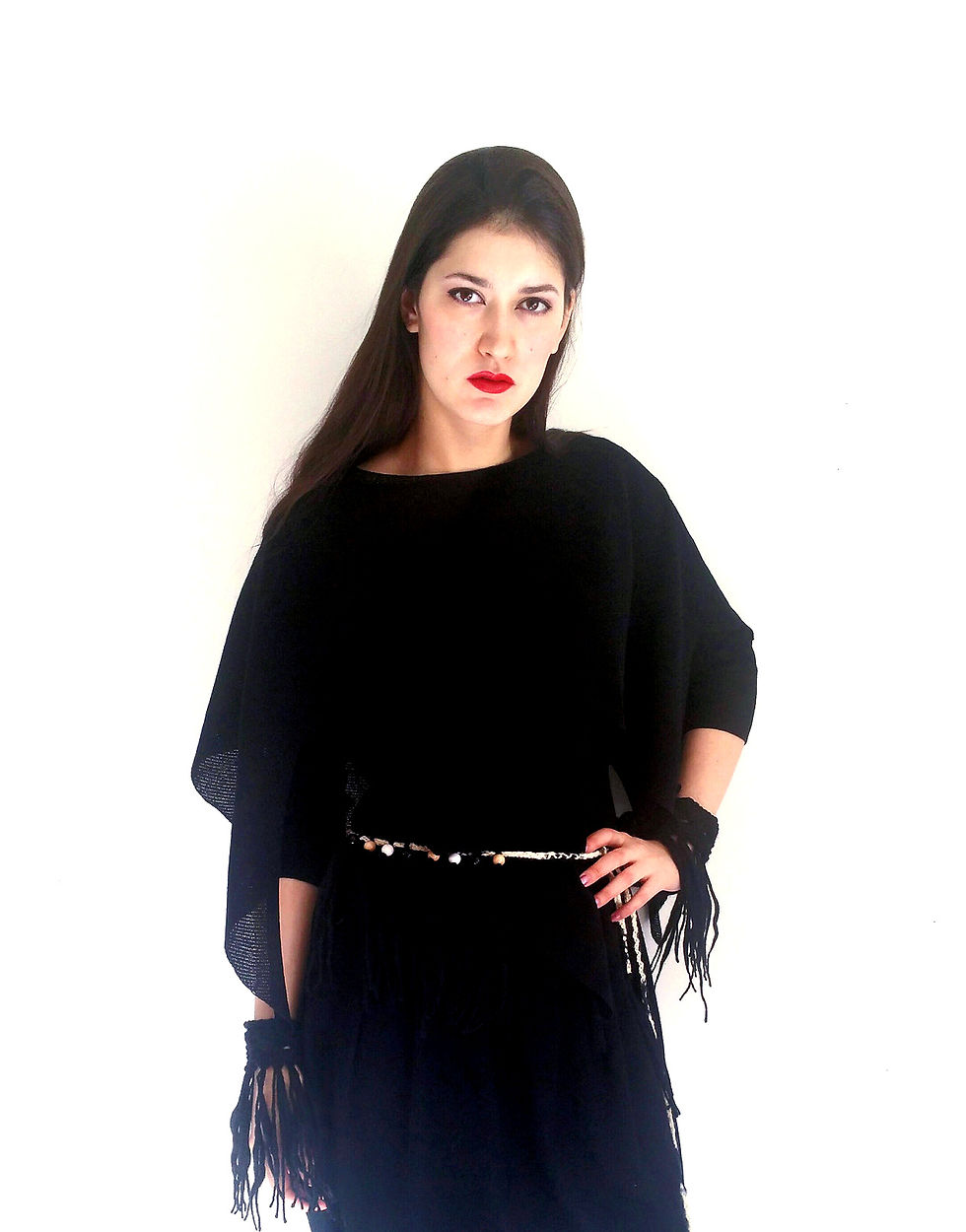 Thumbnail: "Nordic Star" Poncho (Black)