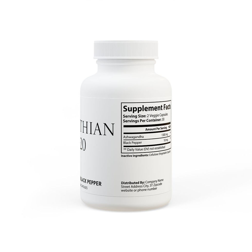 Thumbnail: Ashwagandha and Black Pepper Supplement (60 capsules)