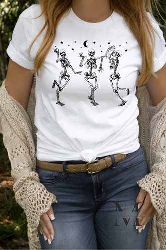 T-Shirt Western Squelettes Dansants - Halloween Unisex Bella + Canvas (Neuf Étiqueté)