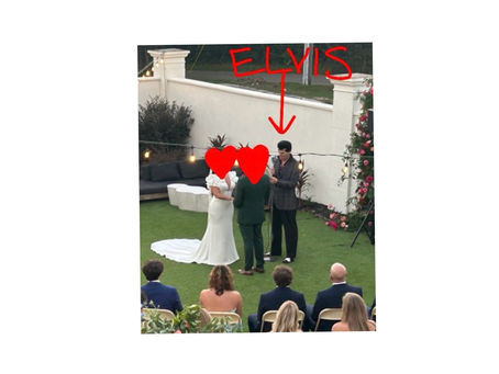 elvis is officiating a wedding
