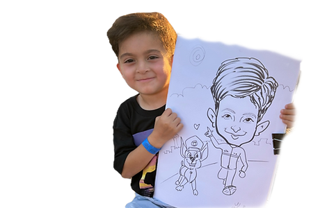 hispanic boy with a caricature