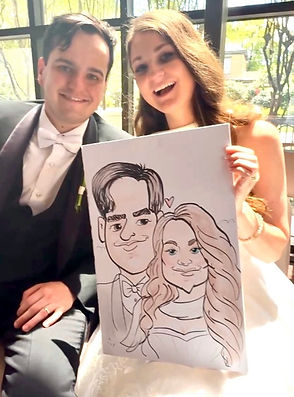 chavis & alexis wedding caricatures in pensacola fl