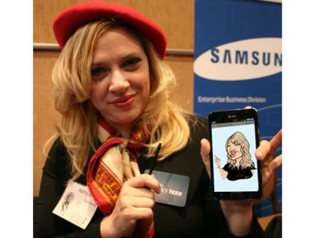 Live digital caricatures in action at the Samsung CES booth — using the original Galaxy Note.