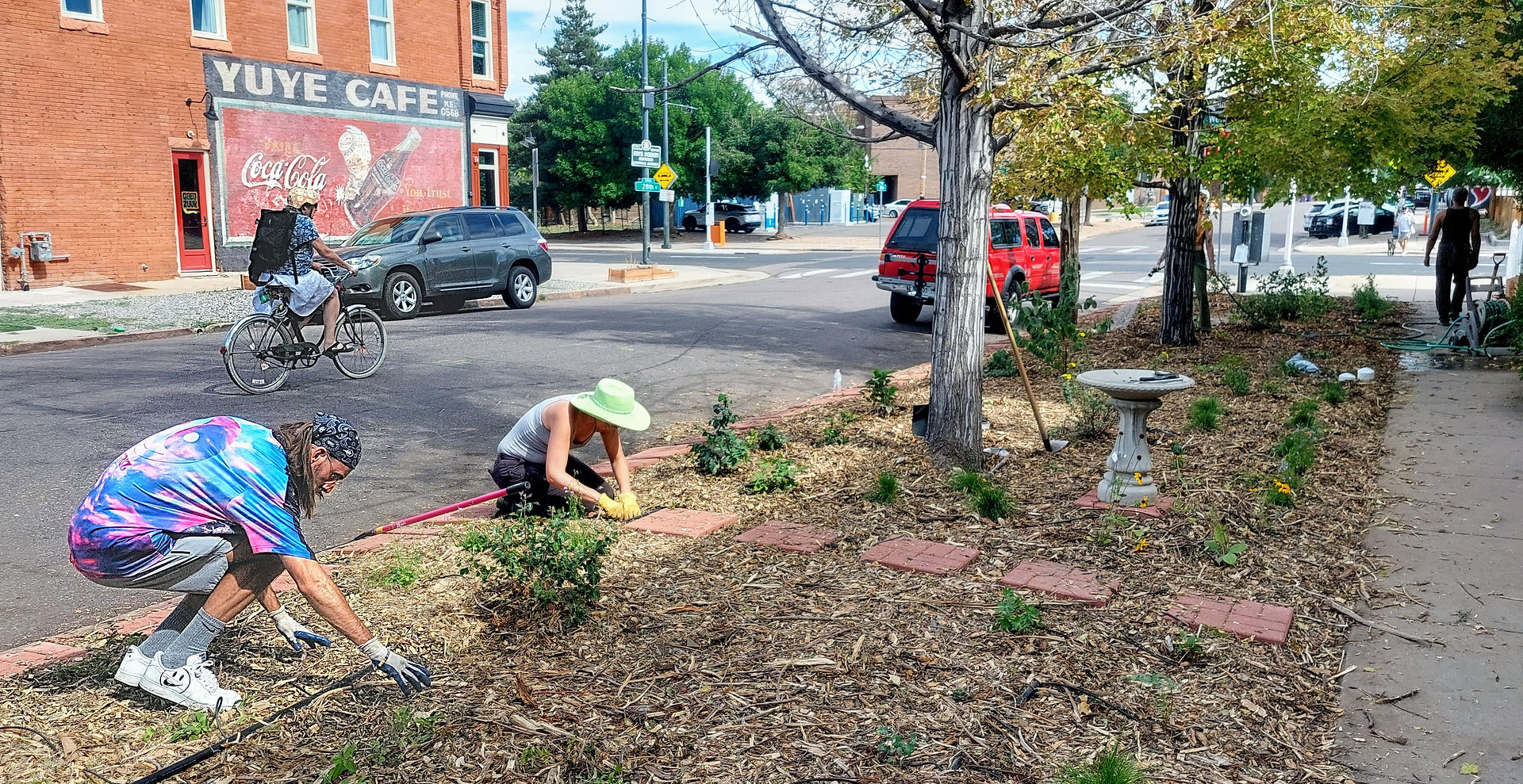 The garden's finishing touches