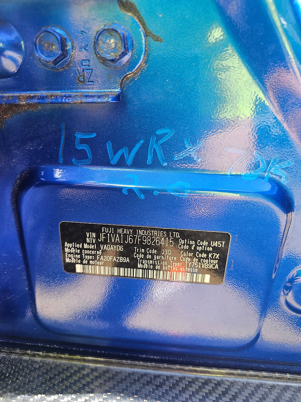 Thumbnail: 2015-2021 Subaru wrx 2.0 right passenger fender 57120VA0009P K7X