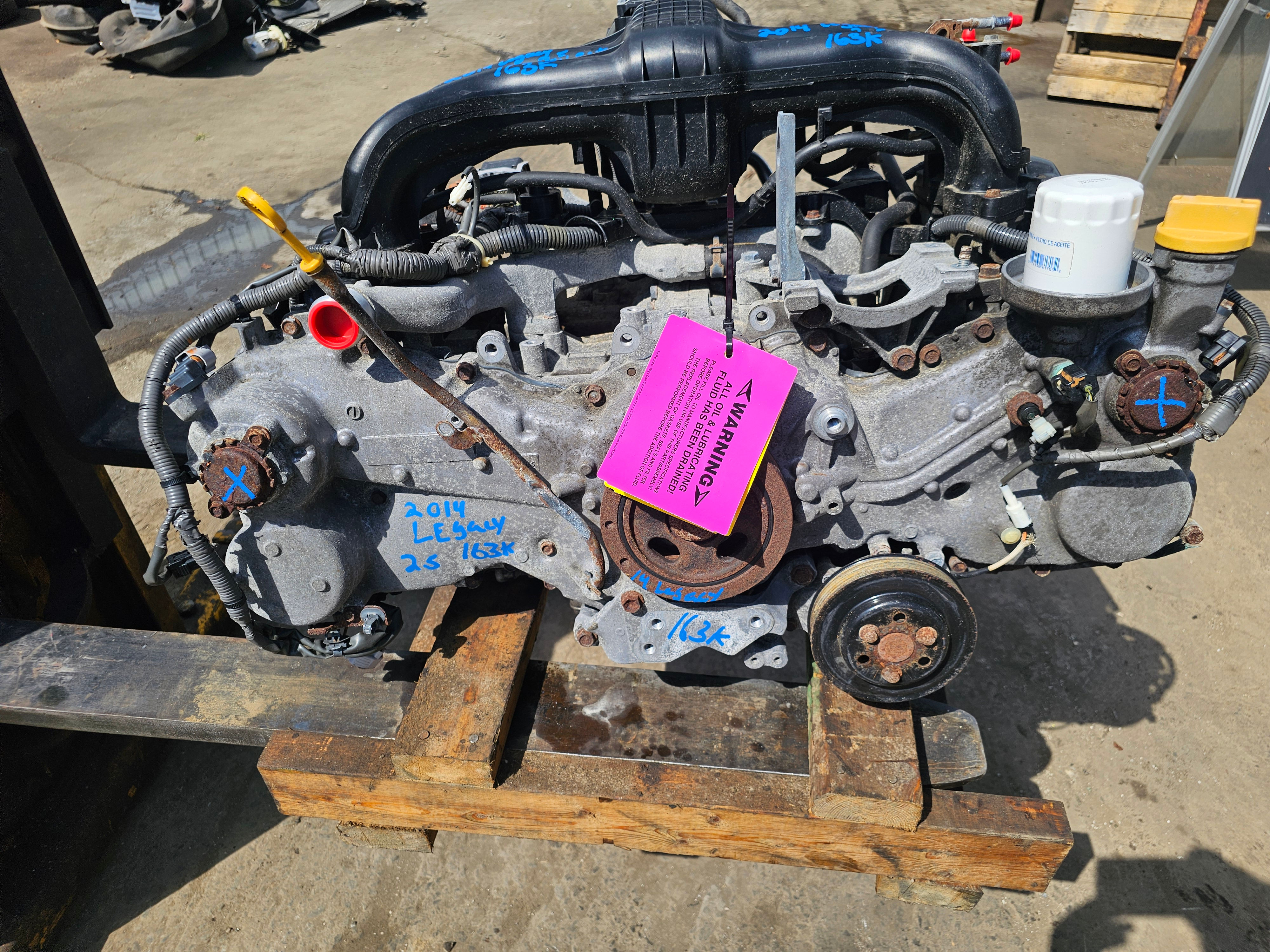 2013-2014 subaru Legacy sedan 2.5 A/T engine Longblock 10100BV670