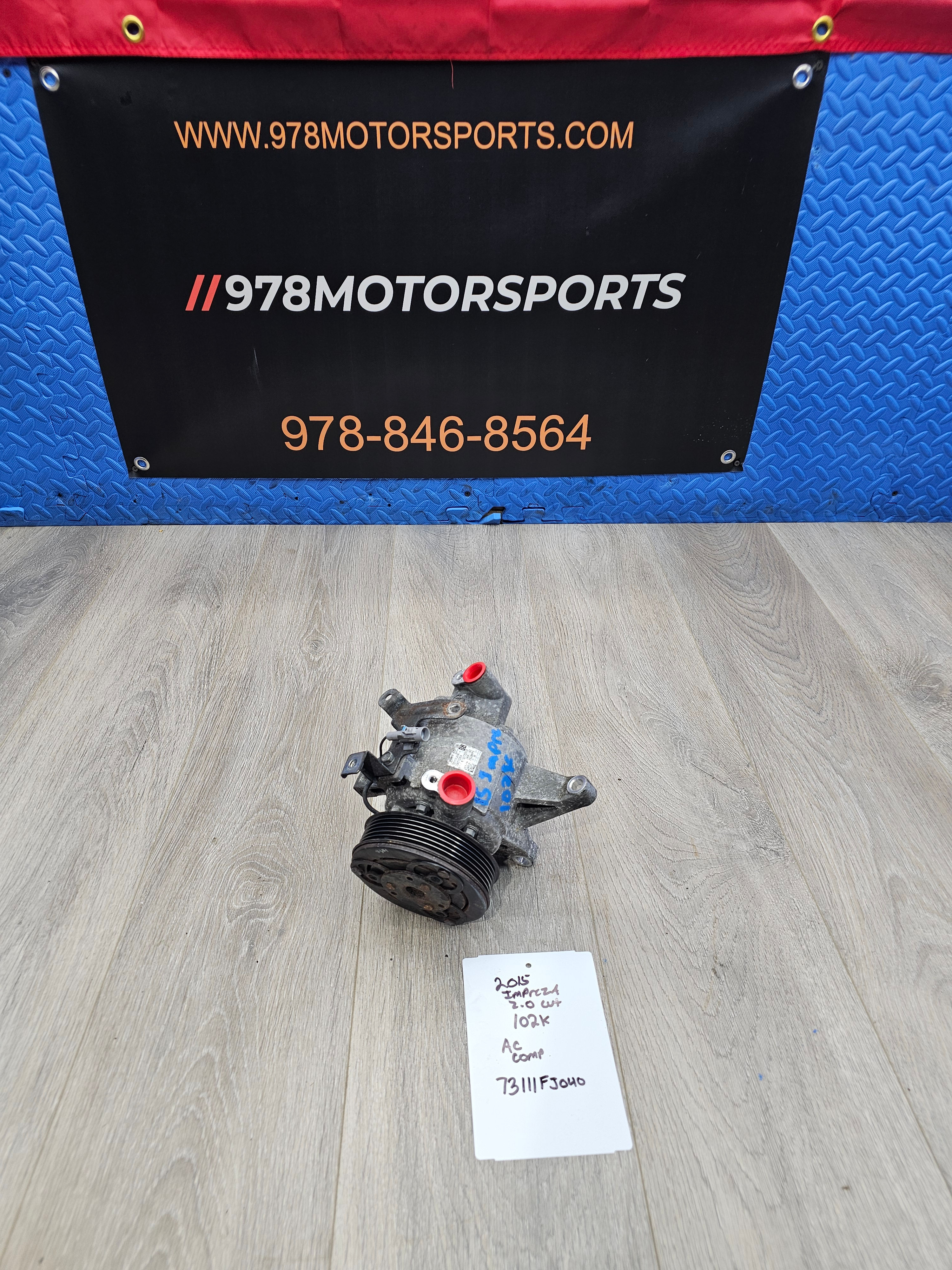 2014-2016 Subaru impreza 2.0 A/T ac compressor 73111FJ040 102k