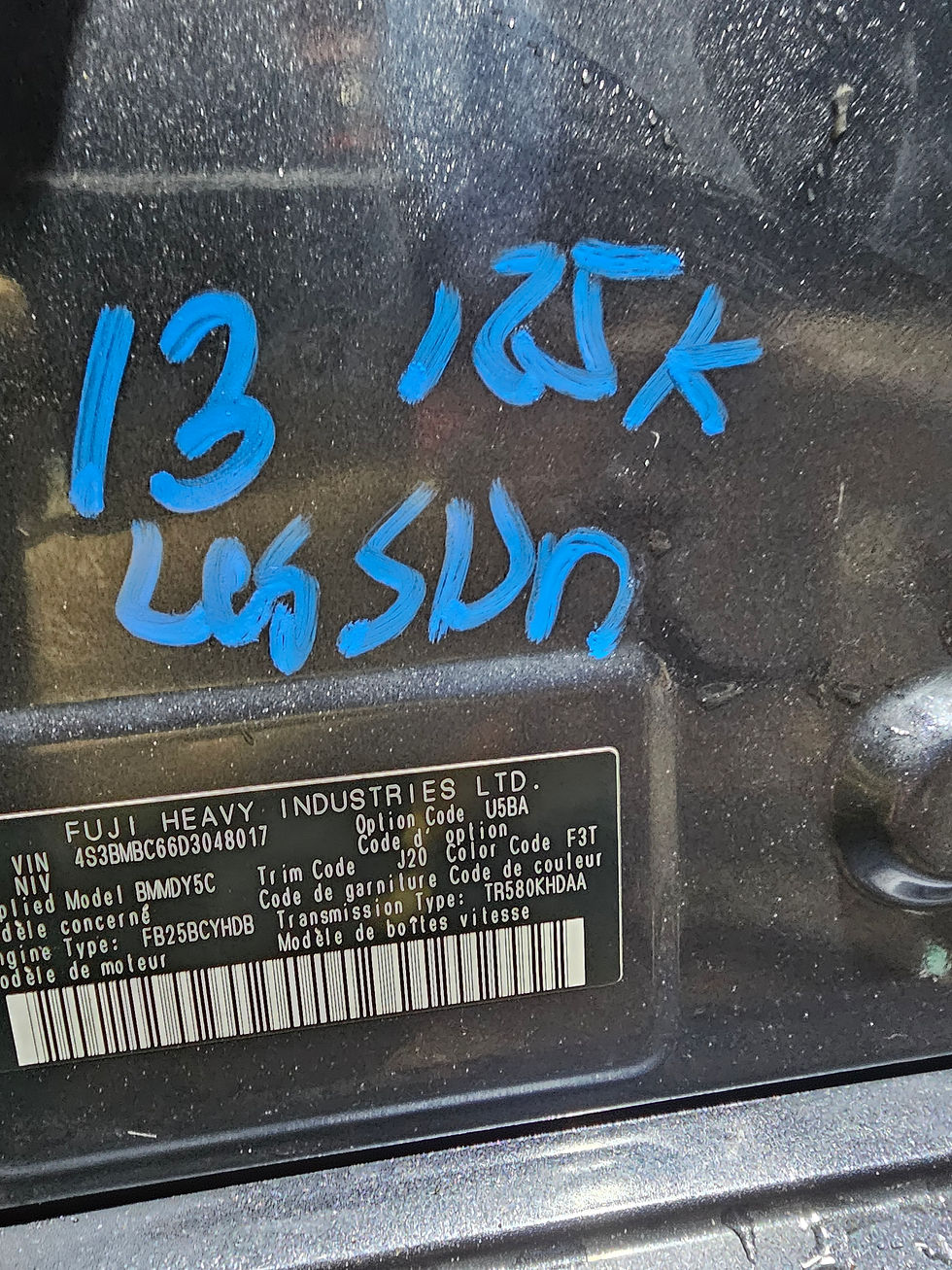 Thumbnail: 2013-2014 subaru Legacy sedan 2.5 abs pump 27596AJ03B 125k