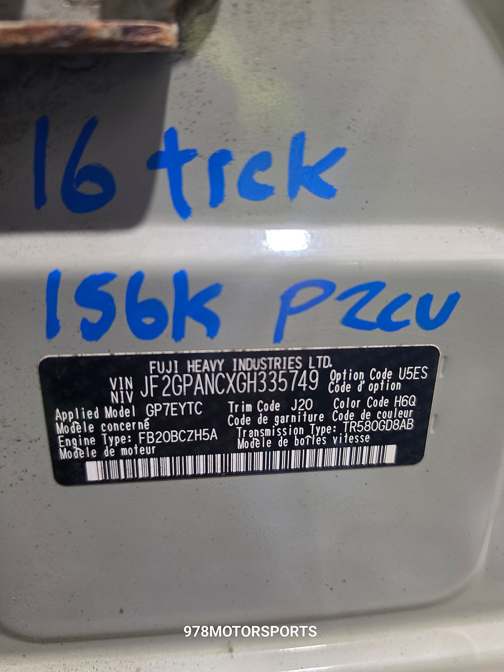Thumbnail: 2013-2017 subaru crosstrek 2.0 left driver front door 60009FJ0329P H6Q