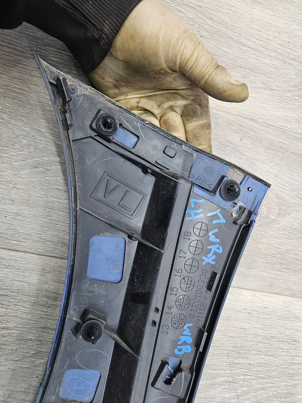 Thumbnail: 2015-2021 Subaru wrx 2.0 right passenger fender garnish 91112VA101NN wrb