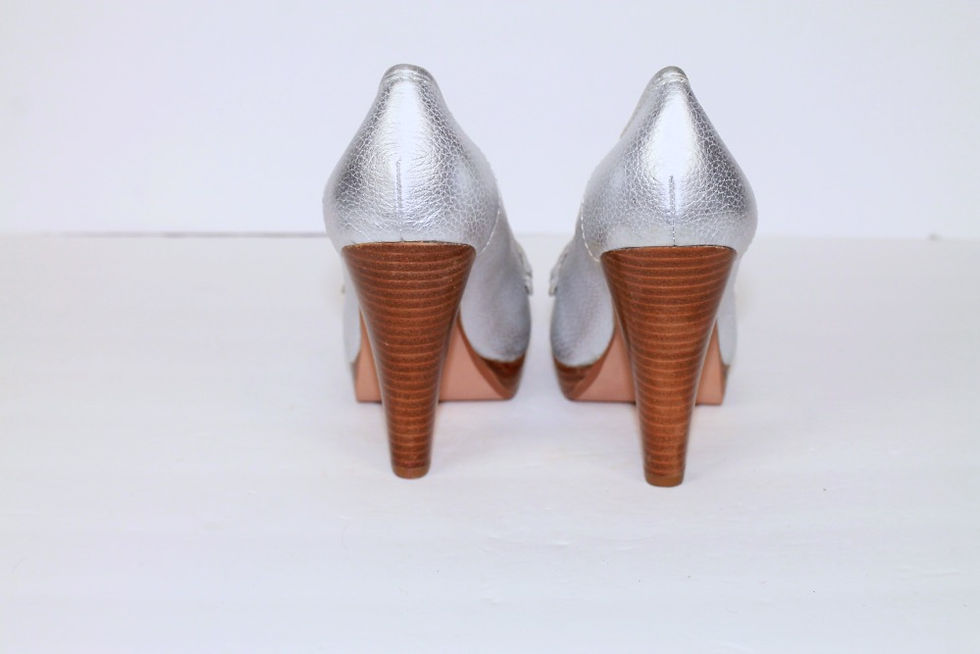 Thumbnail: Steve Madden Silver Heels Size (6 1/2)