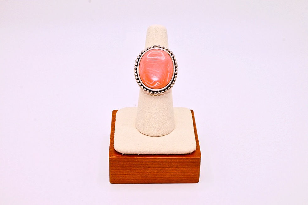 Thumbnail: Coral and Sterling Silver Statement Ring