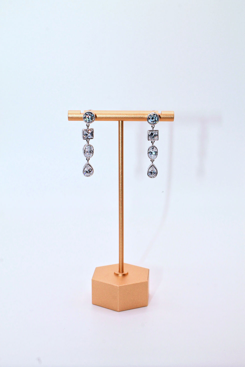 4 tier Cubic Zirconia Earrings