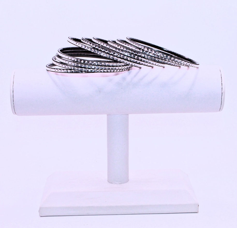 Thumbnail: Black and Silver Bangle Set