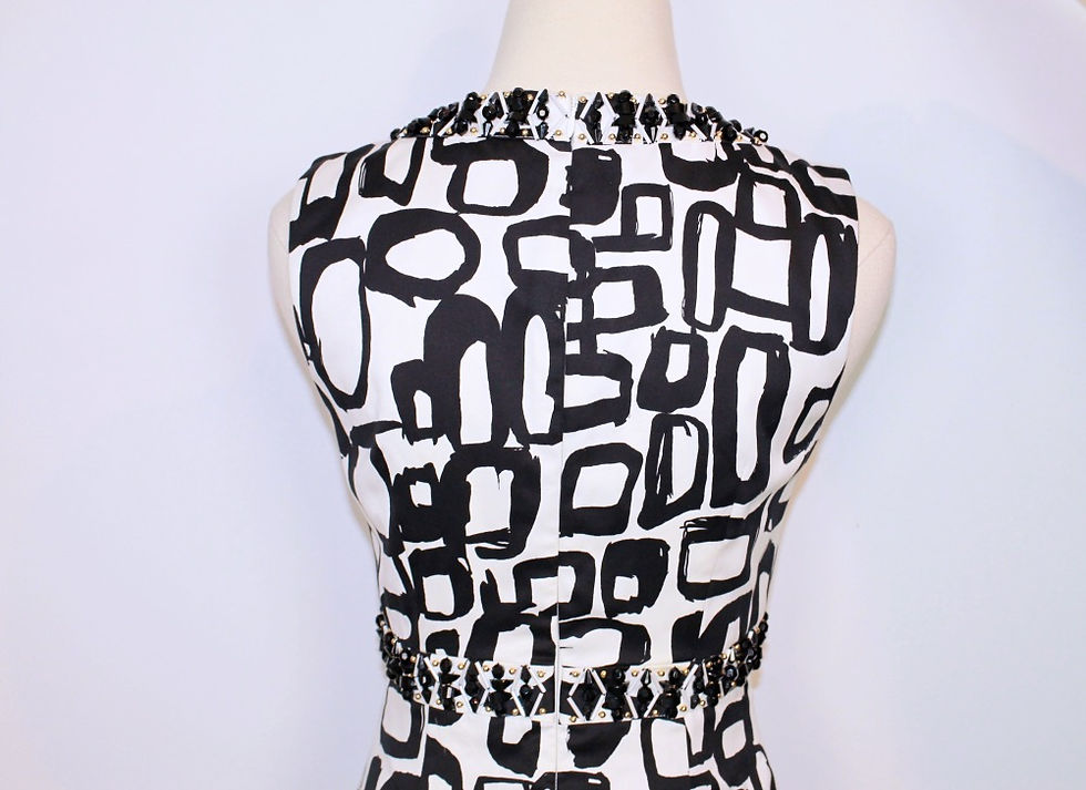 Thumbnail: Trina Turk Black and White Printed Dress Size (2)