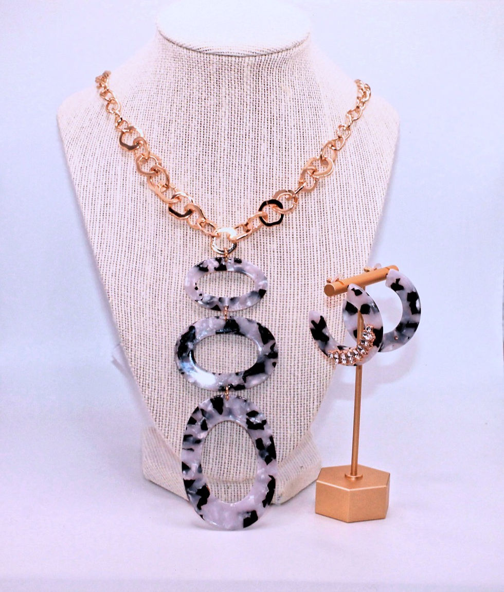 Thumbnail: Black and Grey Statement Earrings