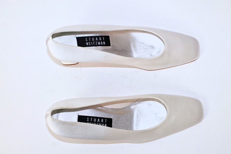 Thumbnail: Stuart Weitzman White Satin Pumps Size (9 1/2)