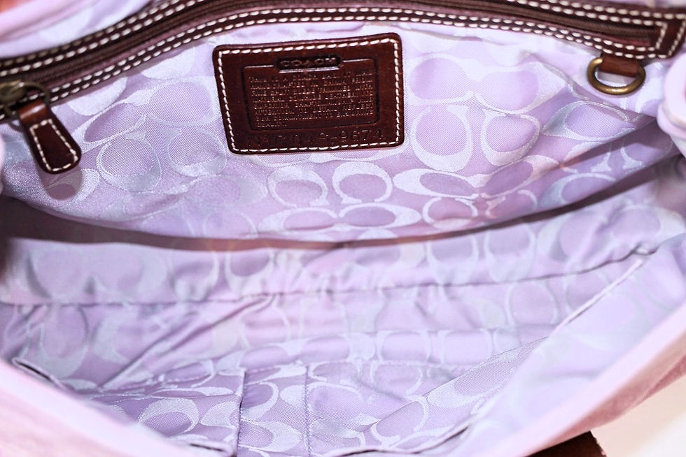 Thumbnail: Coach Suede Lavender Handbag