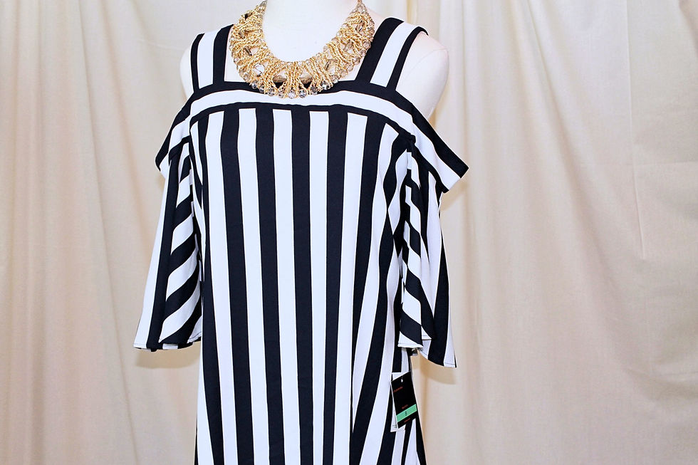Thumbnail: Just Taylor Striped Dress Size (8)