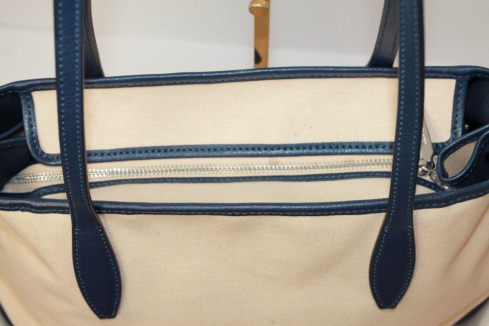 Thumbnail: Kate Spade Cream and Navy Patent Purse