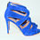 Thumbnail: Steve Madden Blue Suede Open-Toe Heels Size (6.5)