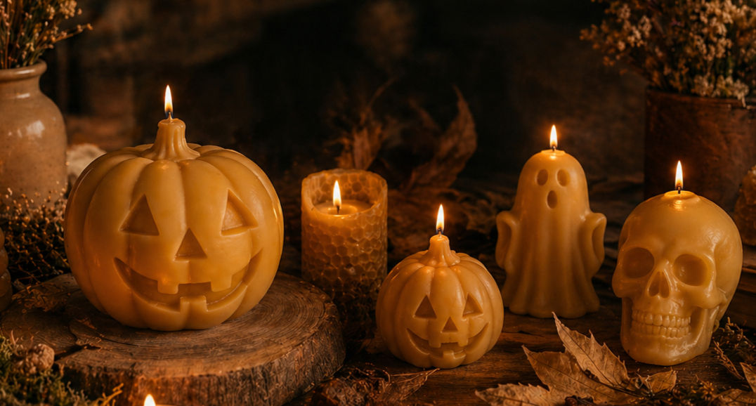 Halloween beeswax candles
