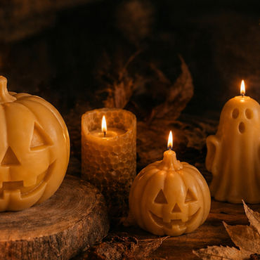 Beeswax Halloween candles