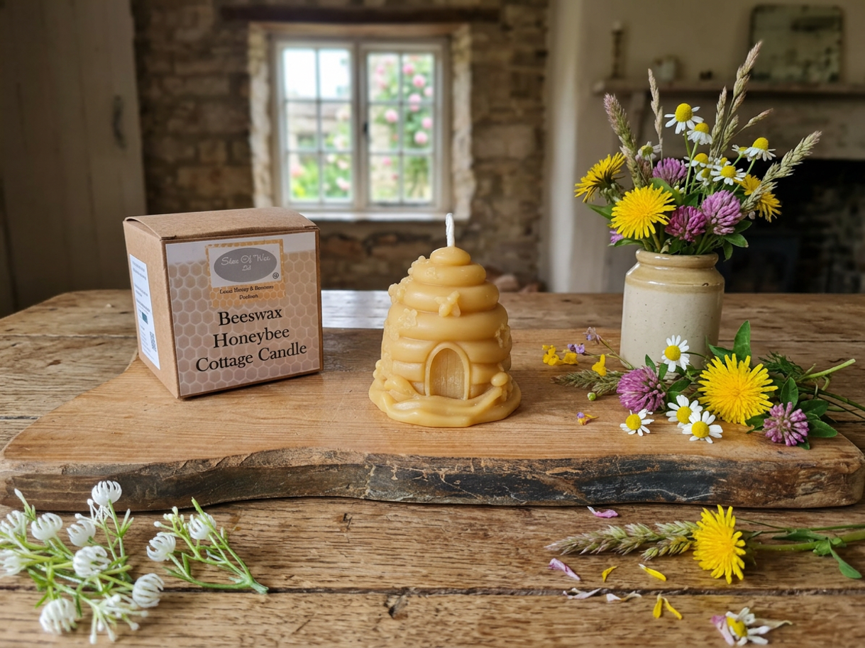 Honey Bee Cottage Beeswax Candle , Stax Of Wax Ltd, Louth Lincolnshire