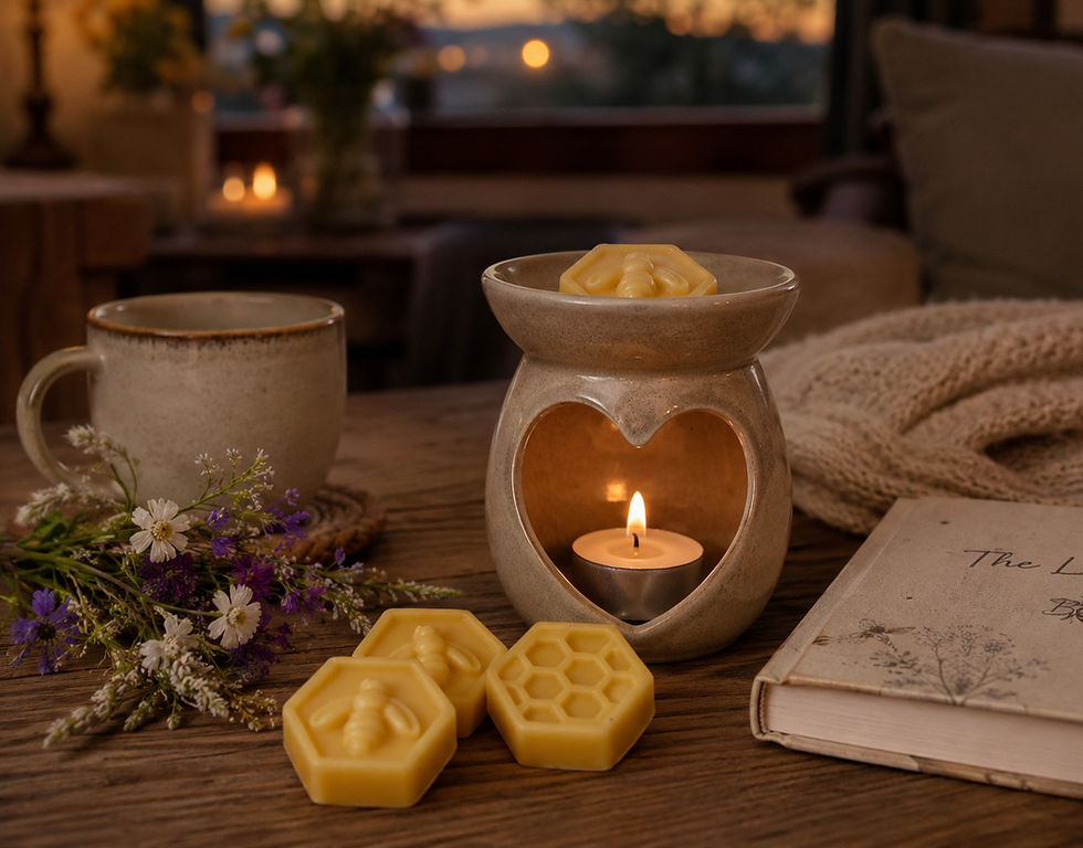 A summers evening burning wax melts in a wax burner