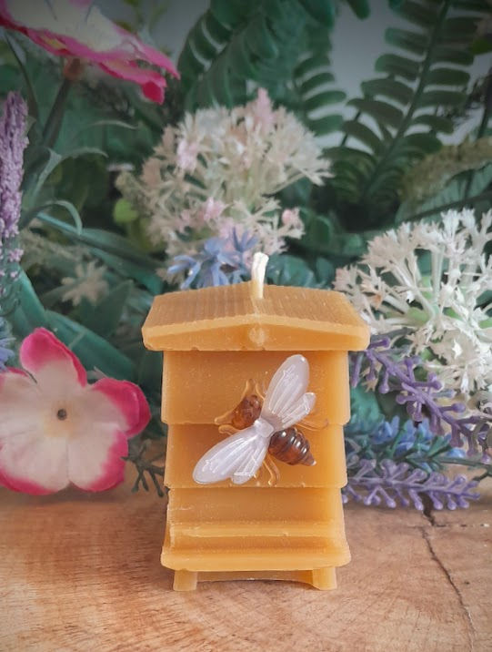 Beehive candle reflects our apiaries
