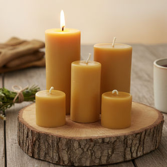 Beeswax Pillar Candles, handmade in Lincolnshire