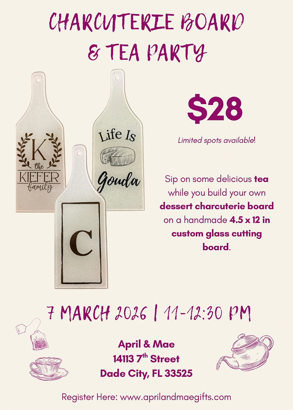 Create Your Own Charcuterie Board & Tea Party