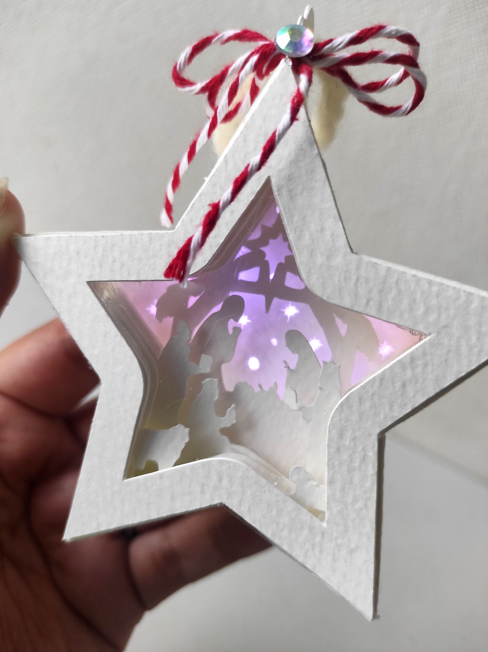 Miniature : Ornamento de pesebre estrella shadow box