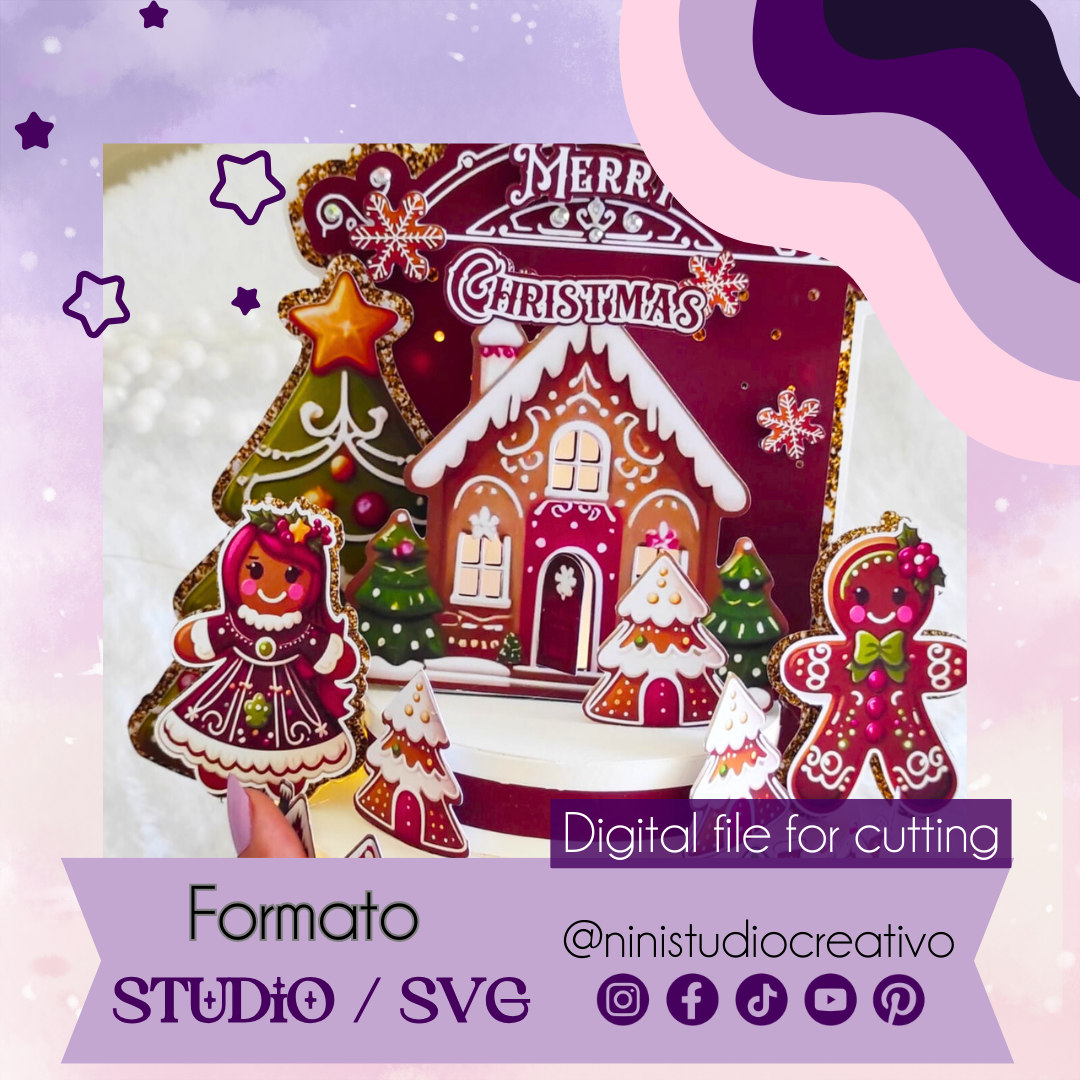 Cake topper escenario de Navidad