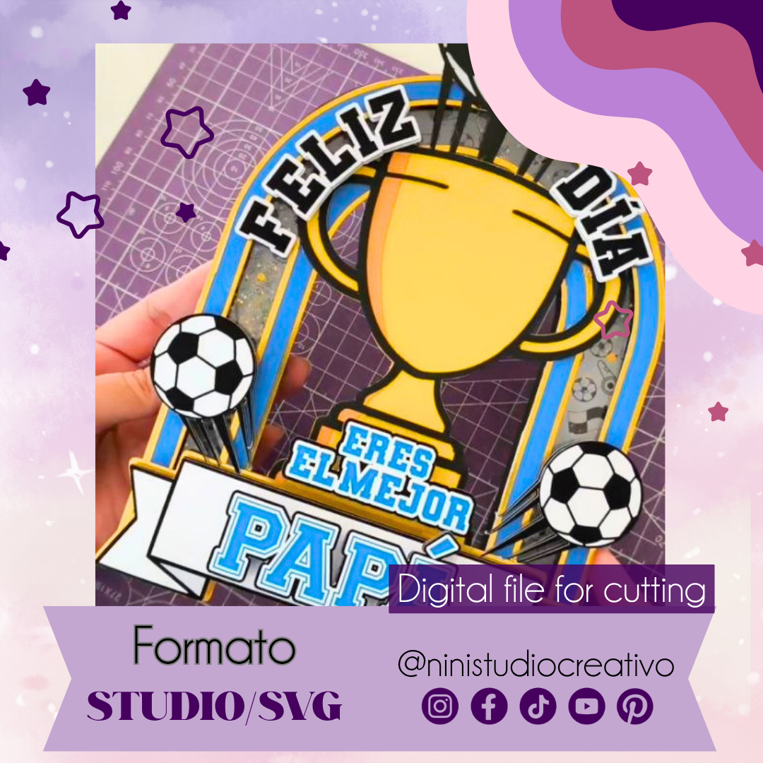 Cake topper para papá futbol
